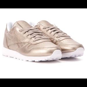 Reebok Classic metallic gold grey  track shoes